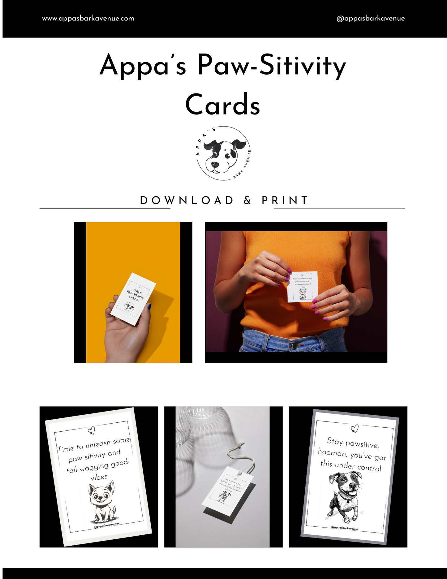 DIGITAL & PRINTABLE Appa's Paw-sitivity Cards